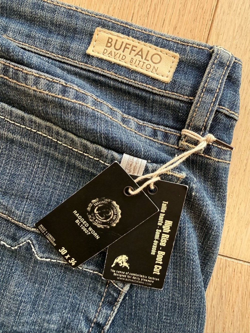 Buffalo David Bitton High Rise Bootcut Jeans Dark Wash 30x34 BNWT - Picture 5 of 7